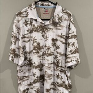 CHAPS Everyday Performance Mens Tropical Palm Tree Beach Polo Shirt XXL